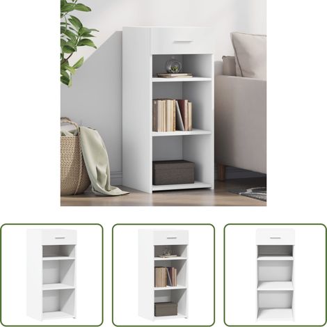 vidaXL Stauraum - Sideboard Weiß 40x42,5x93 cm Holzwerkstoff (1/5)