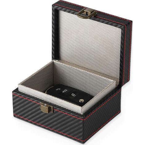 Funda bloqueadora de señal para llave de coche, protector de llavero, jaula bloqueadora RFID - Grande: 17 x 12,3 x 9,5 cm (1/5)
