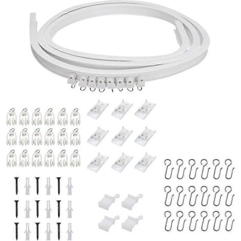 Kits de rails blancs de 3 mètres pour rideaux, sans couture, pour habillage de fenêtres (1/3)