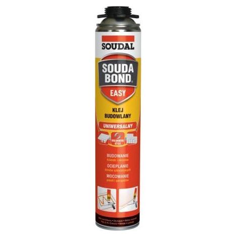 Mousse-colle polyuréthane Soudal Soudabond Easy 750 ml – Adhésif construction pour polystyrène et béton – Séchage rapide, haute performance
