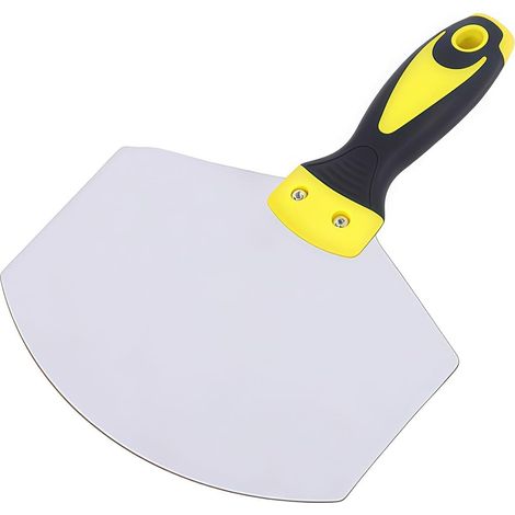 1 Stück gebogenes Spachtelmesser, Spachtelmesserschaber, Edelstahlschaber mit Kunststoffgriff, Mauerwerksschaber zum Schaben von Wänden