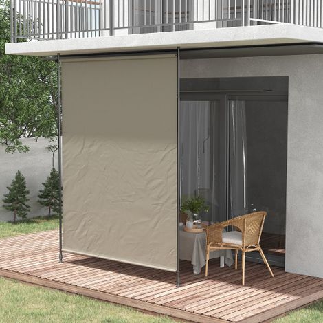 Couverture verticale 200 x 292 cm Couverture solaire amovible Couverture latérale réglable Couverture anti-vent en aluminium en sable (1/5)