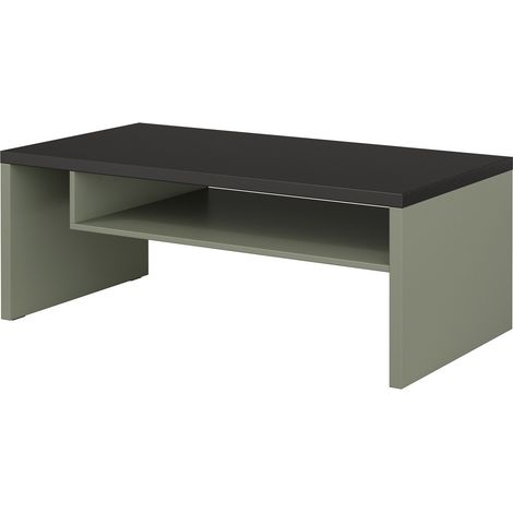 Mesa de centro Alfere 112, Verde, 45x60x120cm, Diámetro: 0, Aglomerado laminado, Angular
