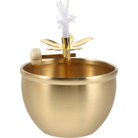 Lampe à pétrole pour autel bouddhiste : lampe à pétrole vintage avec porte-mèche réglable pour les offrandes et le culte bouddhistes. Fournitures pour l'éclairage au pétrole des temples. (1/4)