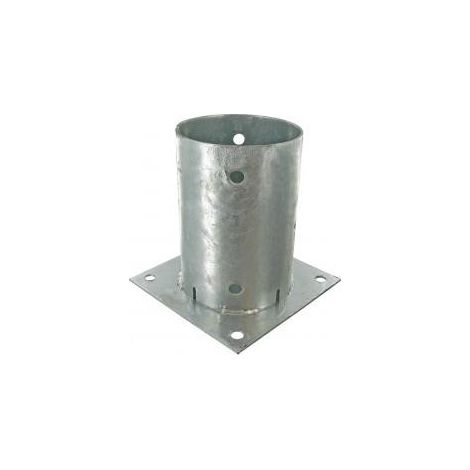 Sud Bois – Support pied de poteau rond 140mm – Acier galvanisé à chaud – Fixation par vis ou boulon – Hauteur 150mm – Base 200x200mm