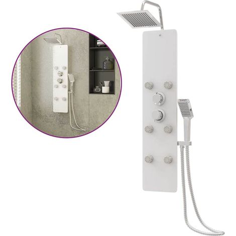 Maison Exclusive - Panneau de douche Verre 25x47,5x130 cm Blanc (1/5)