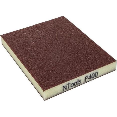 Éponge de ponçage - Abrasive - Double face - Grain 400 - 12x10cm - 20 pièces - Ntools GSD (1/5)