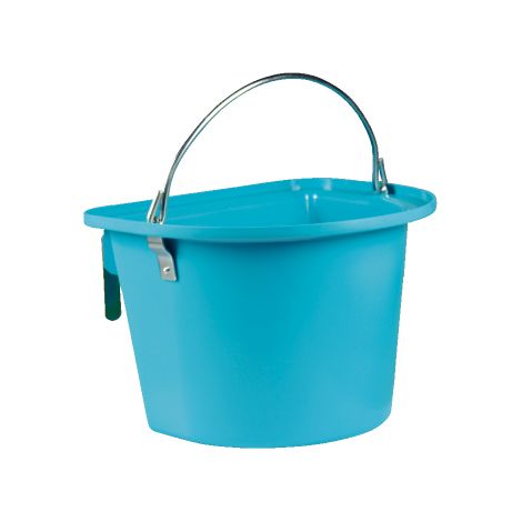 Mangeoire turquoise avec anse et crochets de suspension (1/3)