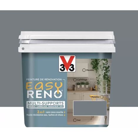 Peinture Multi-Supports V33 Easy Réno Gris galet 0,75 L (1/4)