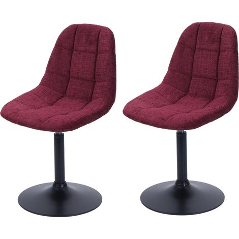 Lot de 2 chaises de salle à manger HWC-A60, chaise de cuisine chaise pivotante, acier MVG tissu/textile chenille (465g/m (1/2)