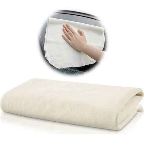 Allecto - Panno in pelle di camoscio - Super morbido, altamente assorbente, riutilizzabile, ideale per auto, finestre e mobili – 60x40 cm (1/5)