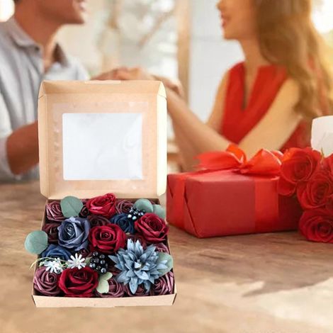 Coffret de roses artificielles pour la création de bouquets de mariage, centres de table, compositions florales, fêtes, baby showers et décorations intérieures. (1/4)