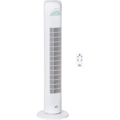 30 Inch Freestanding Tower Fan with 3 Speeds, 10 Hour Timer, 70 Degree Oscillation, LED Light and Remote Control in White