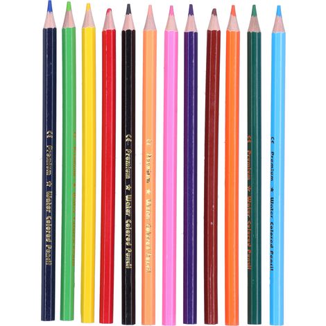 12Pcs Colored Pencils 12-Color WaterSoluble Fine Refill Painting Pen Art Drawing Supplies (1/5)