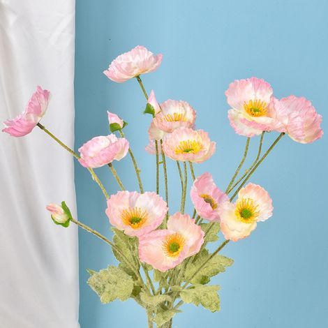 Fleurs de Coquelicots Artificielles 3 Pièces, Arrangement de Plantes de Pavot Authentiques pour Décorations de Mariage de Cuisine à Domicile (2104YF39-2) (1/5)