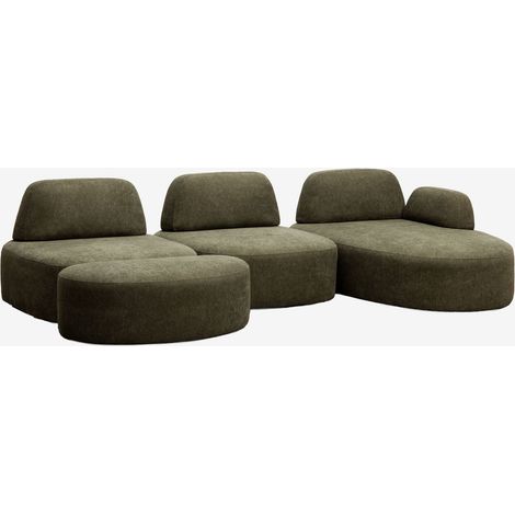 Divano modulare chaise longue destro a 3 pezzi e pouf imbottito Giorgia SKLUM (1/5)