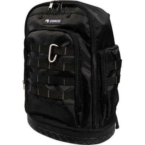 Dimos – Sac à dos porte-outils 195215 – Multi-compartiments – Base renforcée pour stabilité – Dimensions 360x170x470mm – Coloris noir