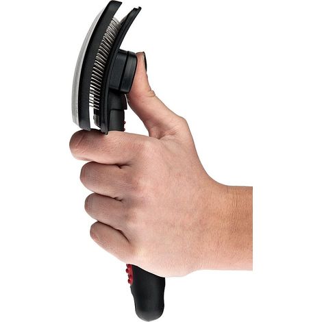 Small: Spazzola autopulente con manico ergonomico per cani e gatti