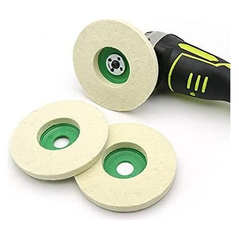 Lot de 3 disques de polissage en feutre de laine 90mm pour meuleuse d'angle(vert) (1/5)