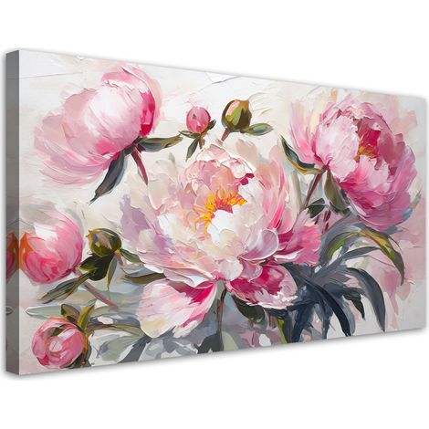 Tableau déco Pivoines roses Fleurs 100x50 (1/5)