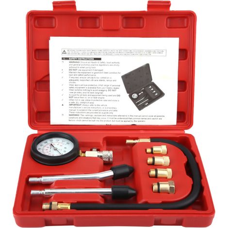 Tester di pressione del cilindro, manometro dalle prestazioni stabili con letture accurate, standard originale, per riparazione auto, pilota, attrezzatura sportiva (1/5)