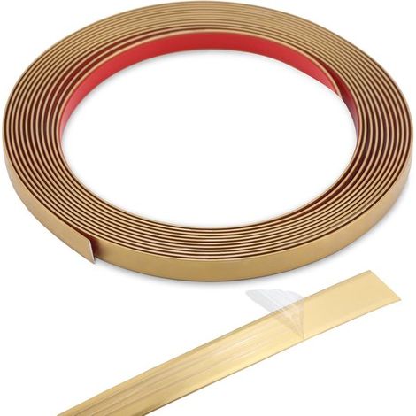 Moldura autoadhesiva para pared/bordes de 1,2 x 500 cm con acabado espejo dorado. (1/5)