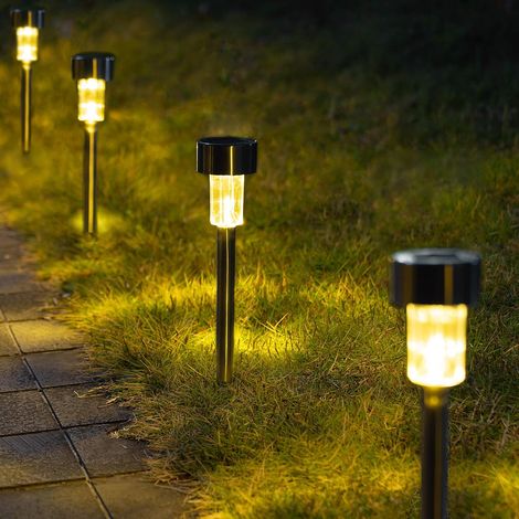 10er-Pack Solar-LED-Gartenleuchten – Edelstahl, wasserdicht, für Terrasse und Rasen (Kaltweiß) (1/5)