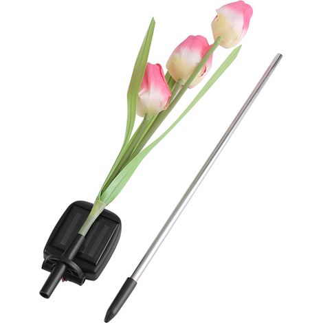 Lampe Solaire Tulipe - Éclairage Extérieur avec Capteur Crépusculaire - Décoration de Jardin et Allée - Lot de 3 (1/5)