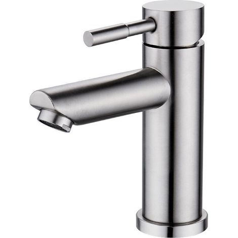 ZVD – Robinet simple de lavabo en laiton chromé – Eau chaude et froide – Aérateur ABS amovible – Hauteur 175mm, profondeur 100mm (1/3)