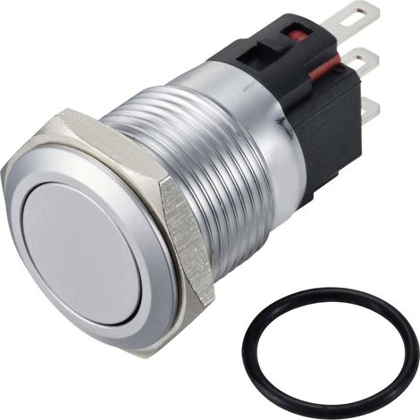 TRU COMPONENTS TC-12647488  Drucktaster 250 V/AC 3 A 1 x Aus/(Ein) IP65  tastend Edelstahl 1 St.