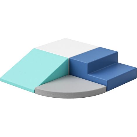 Conjunto de escalada, construcción de espuma resistente, para uso en interiores, azul. (1/2)