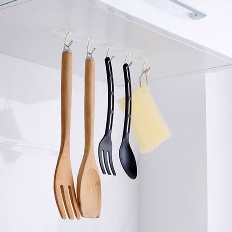 sans couture adhésif étanche transparent crochet porteur 10 kg crochet mural cuisine salle de bain mur cintre organisateur-Ywey (1/5)