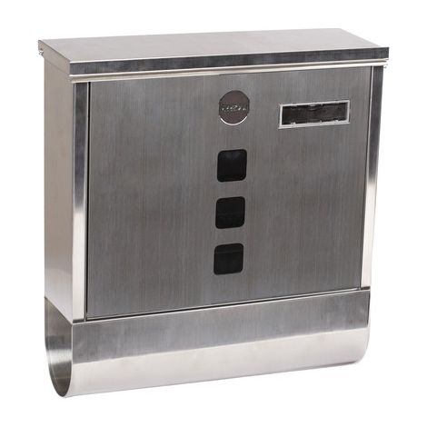 ARREGUI Chance E7007 Briefkasten aus Edelstahl mit Zeitungsrolle, Postkasten + Zeitungsbox, Größe M (DIN A4) Wandbriefkasten mit Zeitungsfach, Schutzklappen, Sichtfenstern und Namensschild, Edelstahl