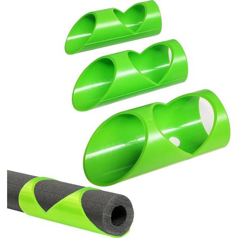 3 Coupe-Tubes d'Isolation En Mousse, Guide De Coupe De Tuyaux, Outil De Coupe d'Isolation à Trois Tubes, Tuyau Guide De Coupe Outil, Convient Aux Tuyaux De 41 MM, 46 MM Et 53 MM, Vert (1/5)