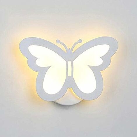 Applique Murale Papillon Forme Applique Murale Lampe Papillon Led Lumière Salon Couloir Chevet Lampes Murales Décor À La Maison Veilleuses (1/5)