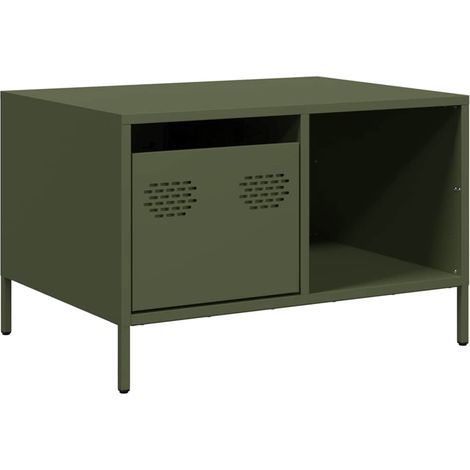 Table basse,Table d'appoint,Table de Salon vert olive 68,5x50x43,5 cm acier laminé à froid CFW29846 (1/5)