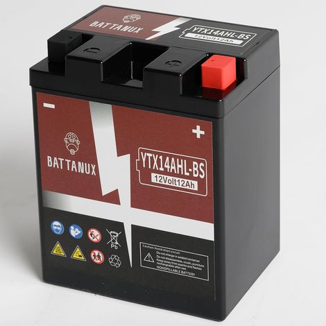 YB14L-A2 YTX14AHL-BS Batterie Moto 12V 14Ah AGM – Haute Capacité, Sans Entretien, Anti-Fuite, Prête à l’Emploi pour Moto, ATV (1/5)