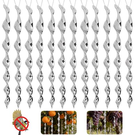24pcs Effaroucheur Oiseaux,3D Rond effaroucheur Oiseaux Exterieur, Effaroucheur Pigeons, Repulsif Pigeon, Effaroucheur Oiseaux Réfléchissant pour Balcon Potager Fruitiers (1/5)