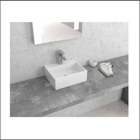 Lavabo piccolo da appoggio 33 cm in ceramica bianca Litos-233 kamalu (1/2)