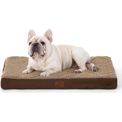 Hundebett orthopädisches waschbar flauschig L 76 x B 51 x H 8 cm Braun (1/5)