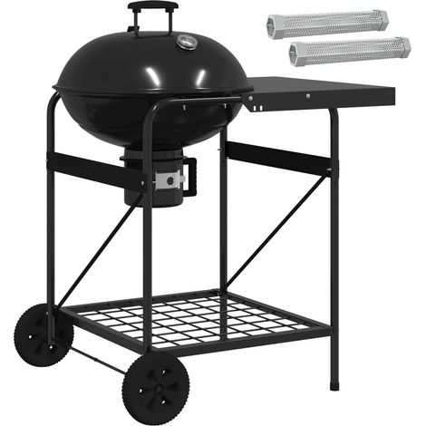 Charcoal Grill with Smoker Tubes 91 x 71 x 107 cm Steel Black vidaXL (1/5)