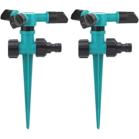 2 PCS Arroseur de Jardin Arrosage Automatique tournant pour la pelouse 360 Degrés Arroseur de Pelouse Arroseur Automatique avec 3 Bras Rotatif pour Pelouse Plantes (1/5)