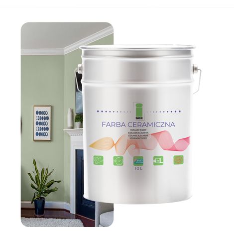 PITTURA MURALE IN CERAMICA LAVABILE AL TÈ VERDE 10L ANTIMACCHIA (1/5)