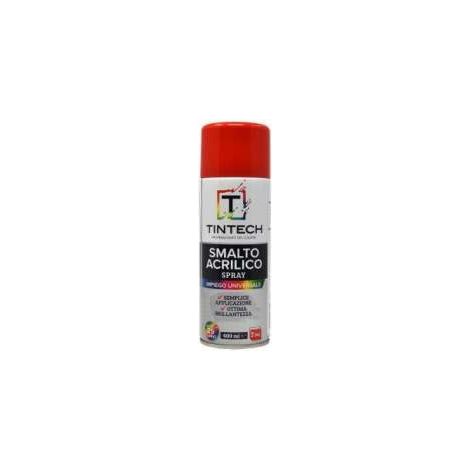 Tintech Smalto Acrilico Spray Rosso Traffico 400 ml - Verniciatura Facile
