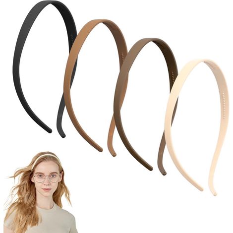 TuseRxln Hairband - Diadème - 4 pièces - Universel pour porteurs de lunettes et protection de la coiffure Multicolore (1/5)