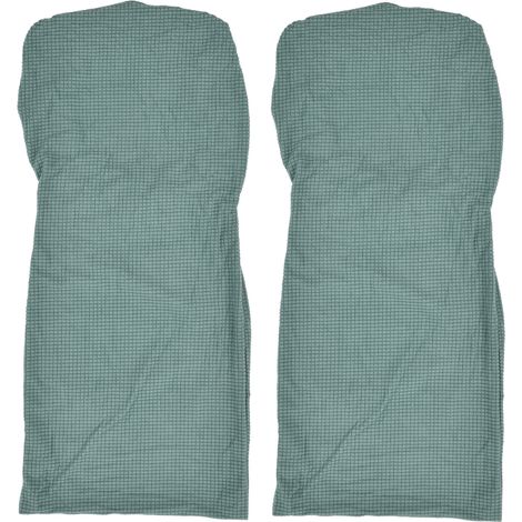 Housse de chaise 2pcs polyester extensible cyan, protection siège salle à manger cuisine, dos 40-60cm assise 40-50cm (1/5)