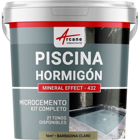 Kit microcemento color gris topo para piscina de hormigón