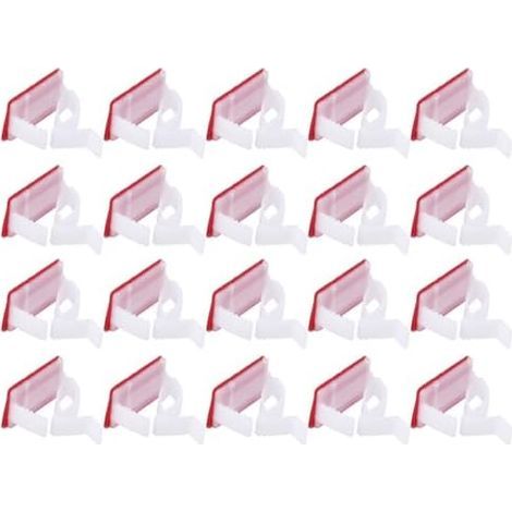 Pack of 100 Adjustable Self-Adhesive Cable Clips in White Plastic, Easy to Use for Cable Management and Wire Organization -