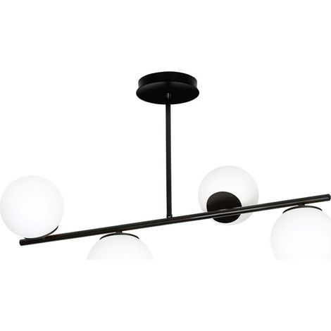 Plafoniera Contemporaneo Shiva Acciaio Nero 4 Luci E14 Ip20 (1/5)