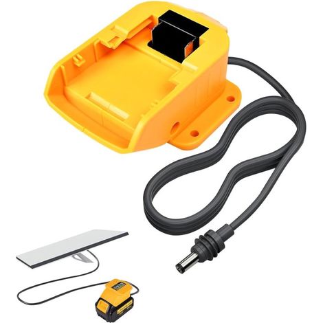 Adaptateur secteur jaune pour batterie 20V - Câble d'alimentation portable pour équipement satellite (1/5)